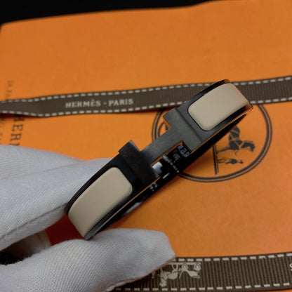 [Max Jewelry ]H BRACELET 12MM BLACK BEIGE CERAMIC