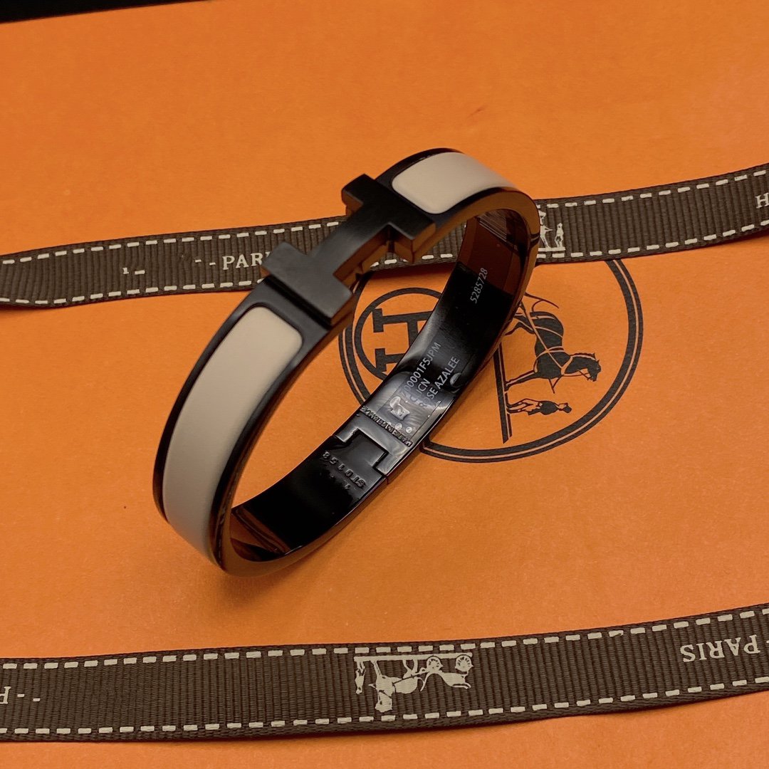 [Max Jewelry ]H BRACELET 12MM BLACK BEIGE CERAMIC