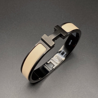[Max Jewelry ]H BRACELET 12MM BLACK BEIGE CERAMIC