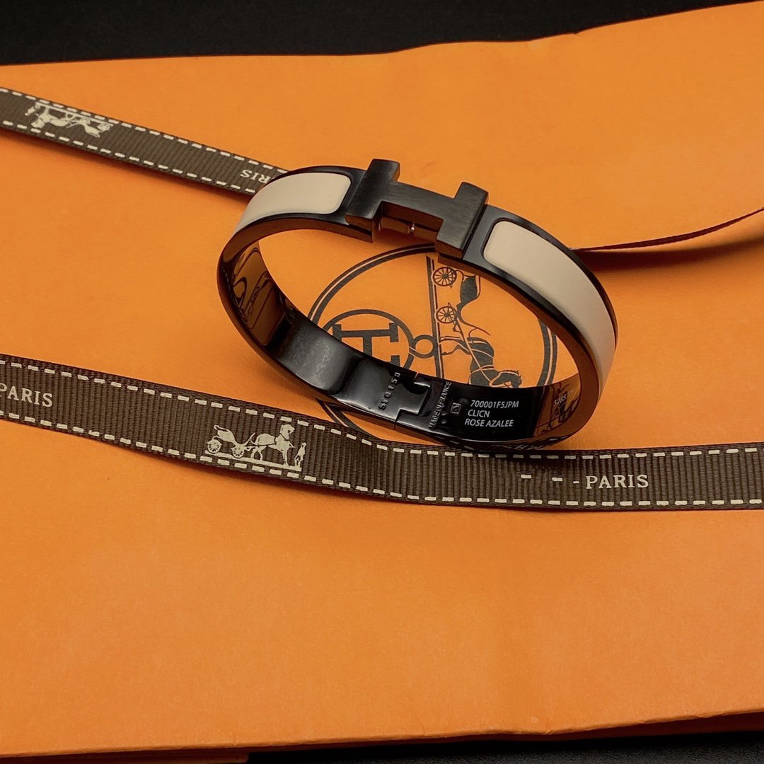 [Max Jewelry ]H BRACELET 12MM BLACK BEIGE CERAMIC