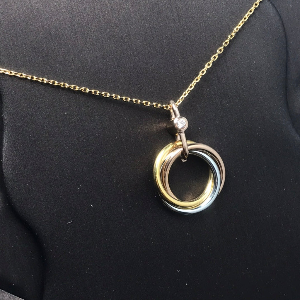 [Plus&Max]TRINITY SILVER GOLD PINK GOLD NECKLACE