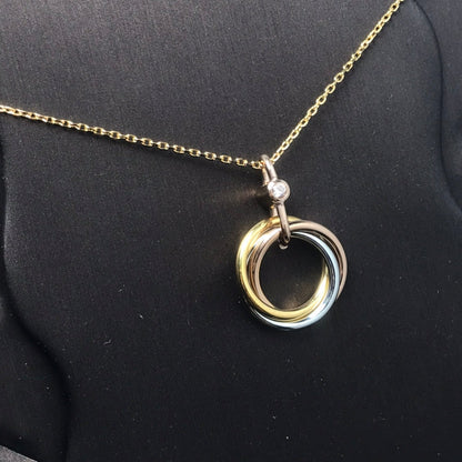 [Max Jewelry ]TRINITY SILVER GOLD PINK GOLD NECKLACE