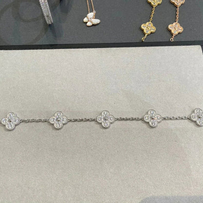 [Max Jewelry ] CLOVER 5 MOTIF FULL DIAMOND BRACELET COLLECTION