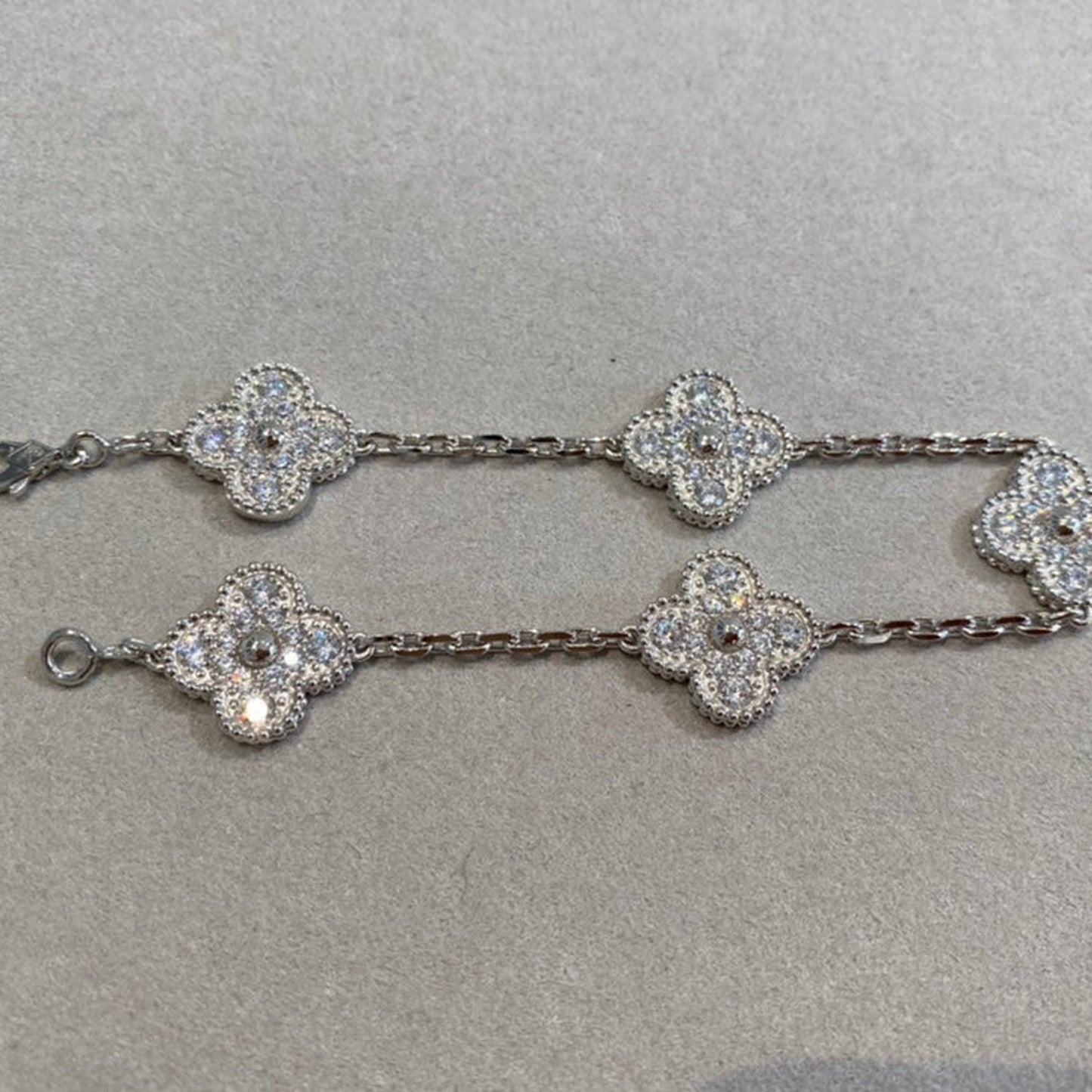 [Max Jewelry ] CLOVER 5 MOTIF FULL DIAMOND BRACELET COLLECTION