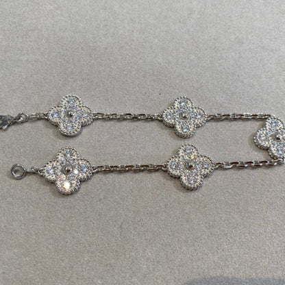 [Max Jewelry ] CLOVER 5 MOTIF FULL DIAMOND BRACELET COLLECTION