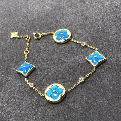 [Max Jewelry ]STAR AND SUN TURQUOISE 4 MOTIFS 3 DIAMONDS