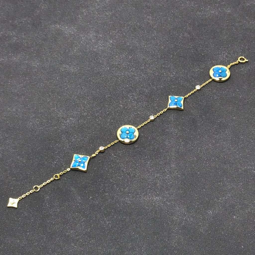 [Plus&Max]STAR AND SUN TURQUOISE 4 MOTIFS 3 DIAMONDS