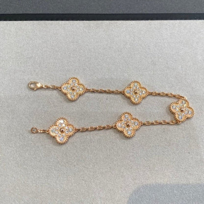[Max Jewelry ] CLOVER 5 MOTIF FULL DIAMOND BRACELET COLLECTION