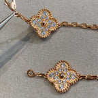 [Plus&Max]LUCKY CLOVER 5-MOTIF BRACELET - FULL-DIAMOND