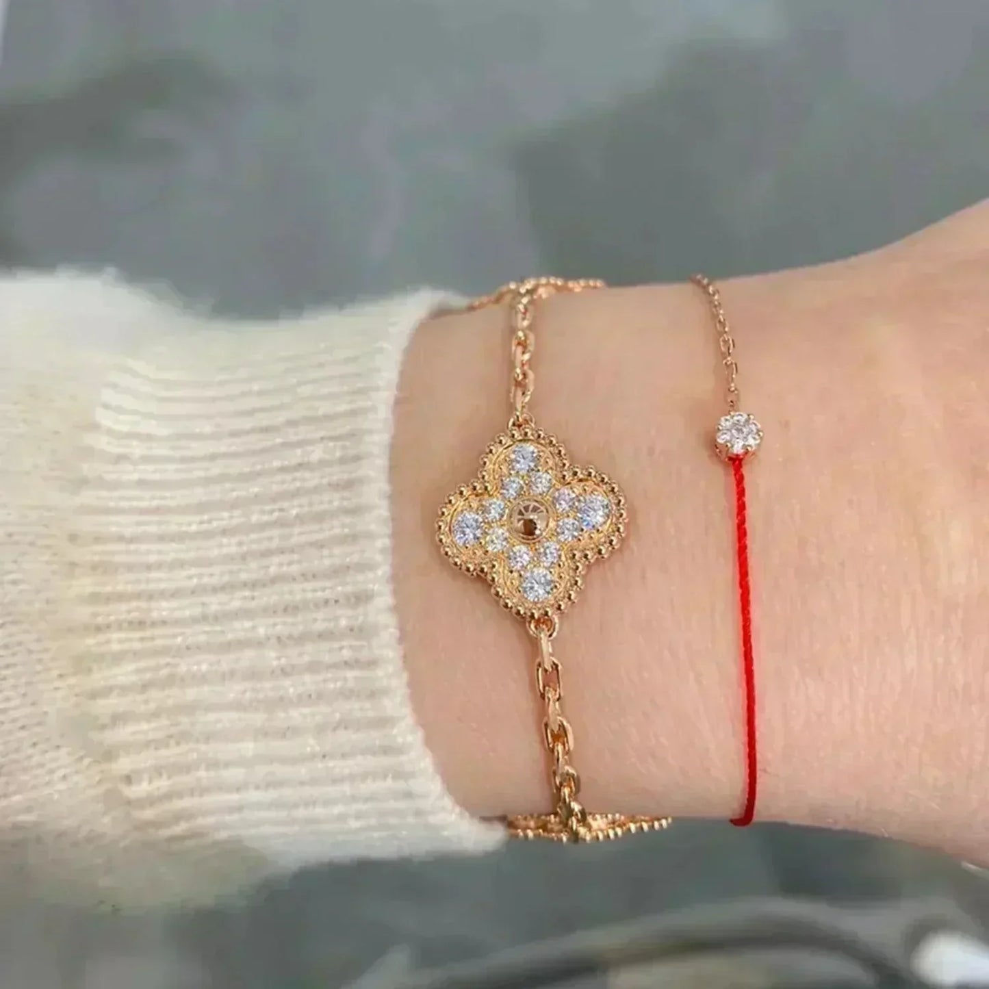 [Max Jewelry ] CLOVER 5 MOTIF FULL DIAMOND BRACELET COLLECTION