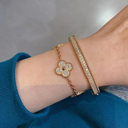 [Max Jewelry ] CLOVER 5 MOTIF FULL DIAMOND BRACELET COLLECTION