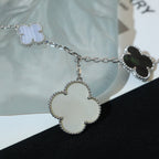 [Plus&Max]CLOVER BRACELET 5 MOTIFS MOP CHALCEDONY SILVER