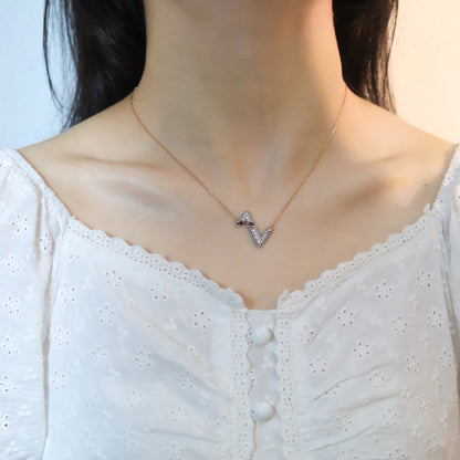 [Max Jewelry ]VOLT SILVER DIAMOND PEDANT NECKLACE
