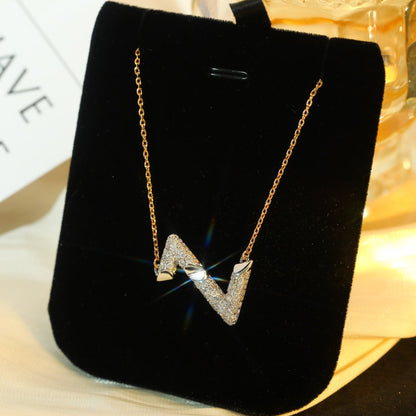 [Max Jewelry ]VOLT SILVER DIAMOND PEDANT NECKLACE