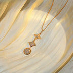 [Plus&Max]STAR AND SUN DIAMOND PINK GOLD NECKLACE