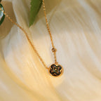 [Plus&Max]SUN PEDANT PINK GOLD 1 DIAMOND NECKLACE