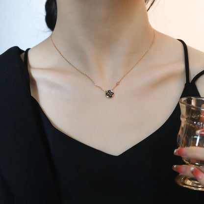 [Max Jewelry ]SUN PEDANT PINK GOLD 1 DIAMOND NECKLACE