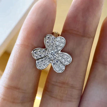 [Max Jewelry ]CLOVER COMOS DIAMOND EARRINGS SILVER