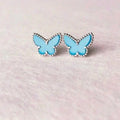 [Plus&Max]BUTTERFLY TURQUOISE EARRINGS SILVER