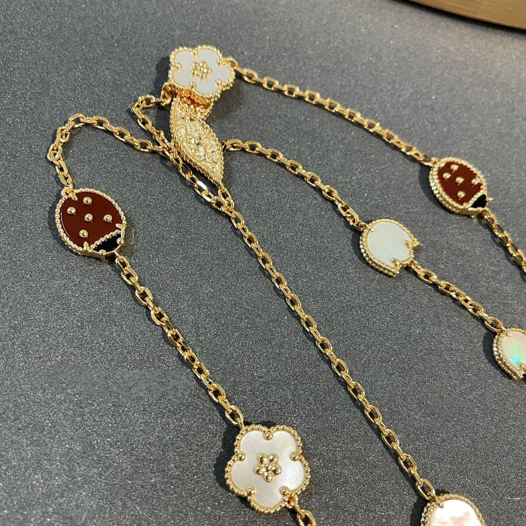 [Max Jewelry ]LUCKY SPRING 15 MOTIFS GOLD NECKLACE