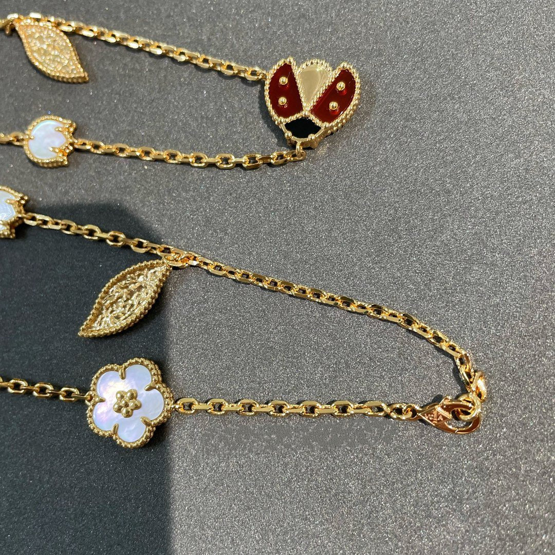 [Max Jewelry ]LUCKY SPRING 15 MOTIFS GOLD NECKLACE