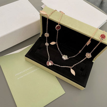 [Max Jewelry ]LUCKY SPRING 15 MOTIFS ROSE GOLD NECKLACE