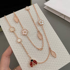 [Plus&Max]LUCKY SPRING 15 MOTIFS ROSE GOLD NECKLACE