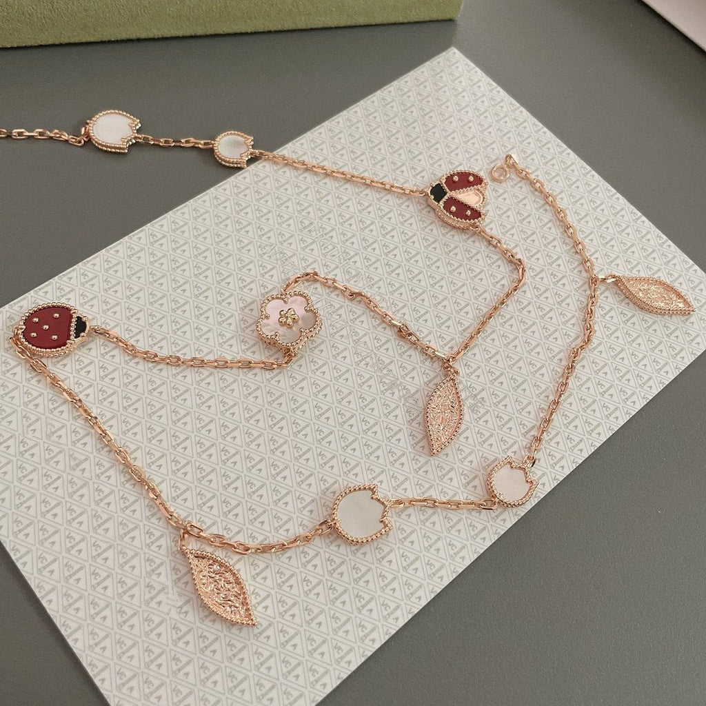 [Plus&Max]LUCKY SPRING 15 MOTIFS ROSE GOLD NECKLACE
