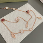 [Plus&Max]LUCKY SPRING 15 MOTIFS ROSE GOLD NECKLACE