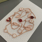 [Plus&Max]LUCKY SPRING 15 MOTIFS ROSE GOLD NECKLACE