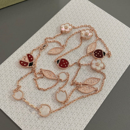 [Max Jewelry ]LUCKY SPRING 15 MOTIFS ROSE GOLD NECKLACE
