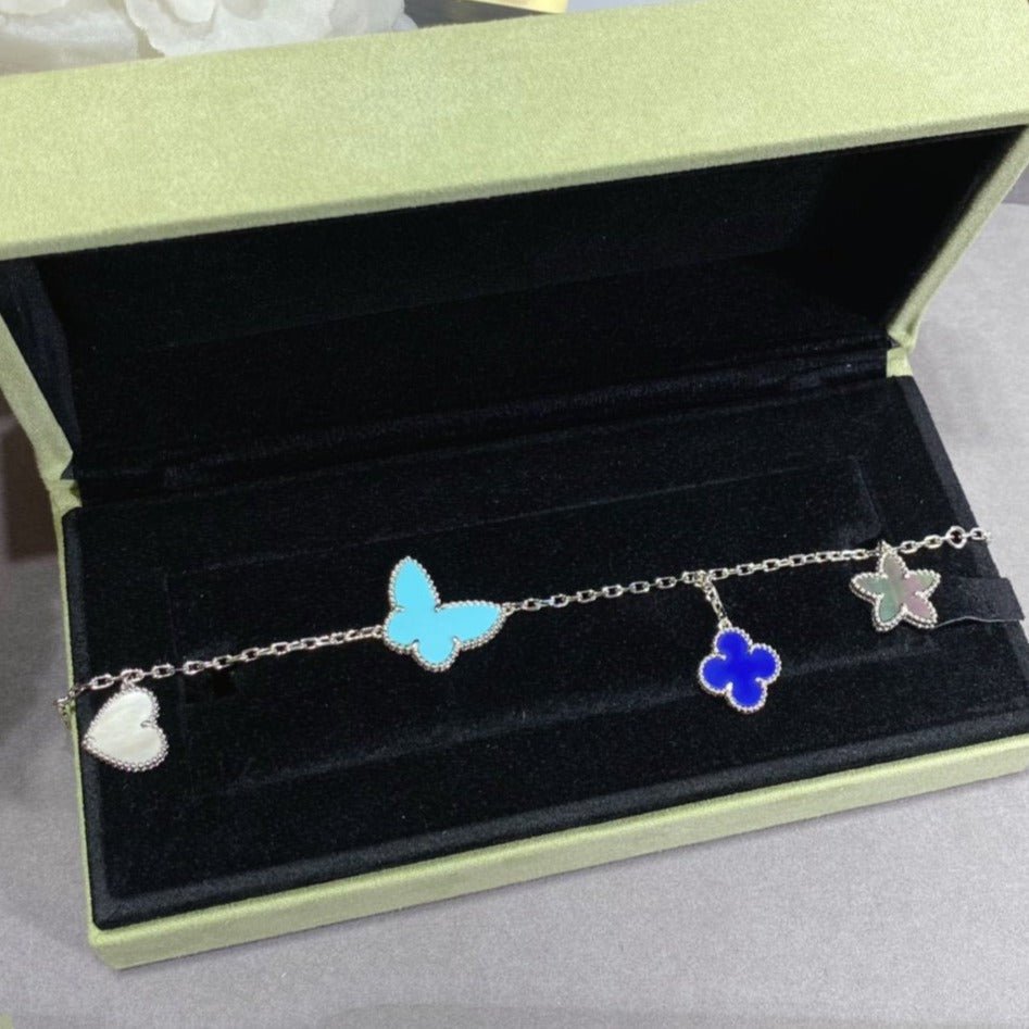 [Max Jewelry ]LUCKY SPRING SILVER BRACELET 4 MOTIF
