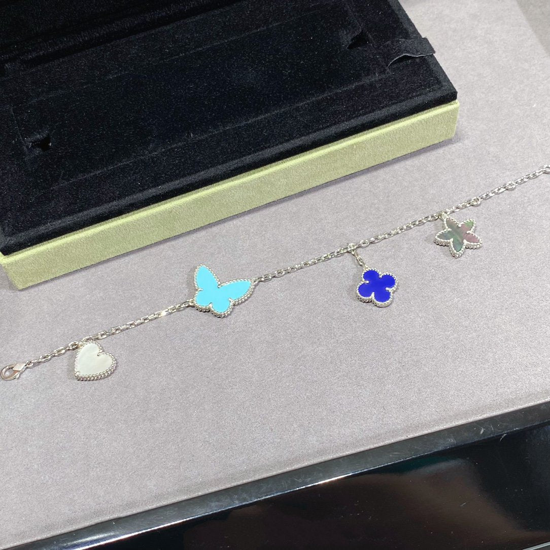 [Max Jewelry ]LUCKY SPRING SILVER BRACELET 4 MOTIF