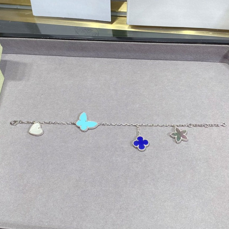 [Max Jewelry ]LUCKY SPRING SILVER BRACELET 4 MOTIF