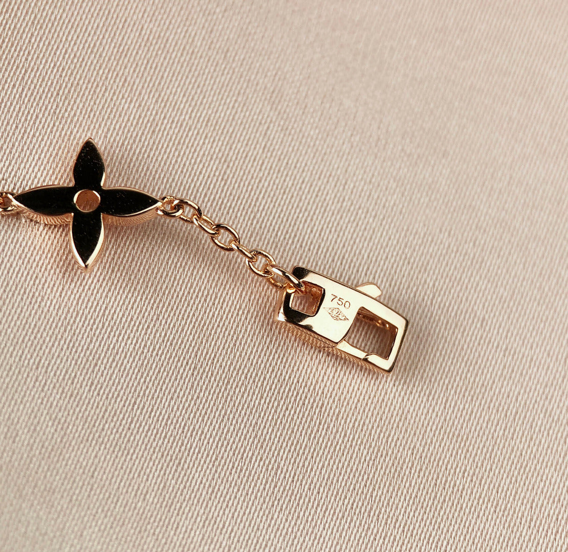 [Max Jewelry ]STAR AND SUN 7 MOTIFS GOLD BRACELET