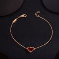 [Plus&Max]HEART CARNELIAN PINK GOLD BRACELET