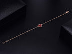 [Plus&Max]HEART CARNELIAN PINK GOLD BRACELET
