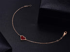 [Plus&Max]HEART CARNELIAN PINK GOLD BRACELET