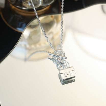 [Max Jewelry ]POP H PEDANT SILVER NECKLACE