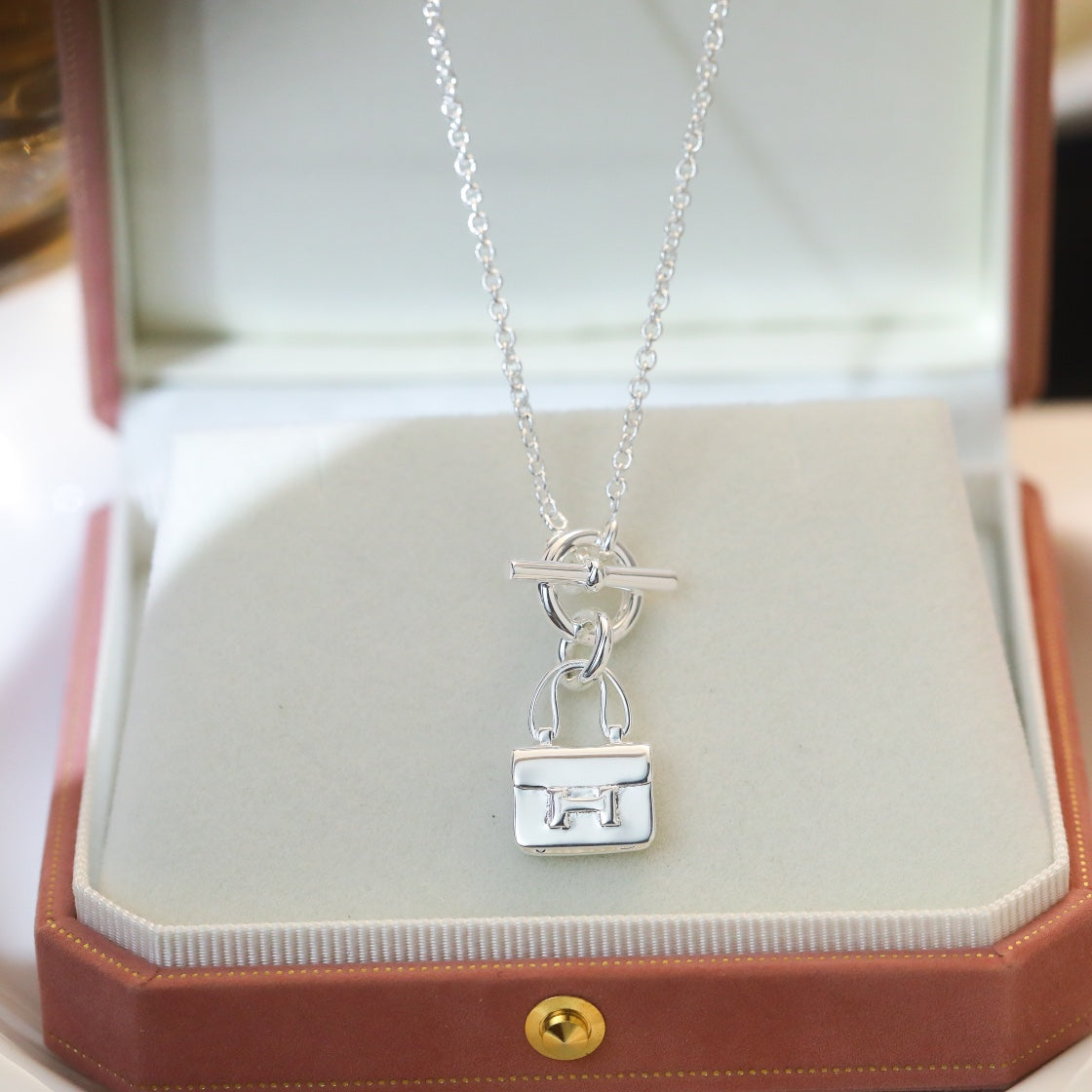 [Max Jewelry ]POP H PEDANT SILVER NECKLACE