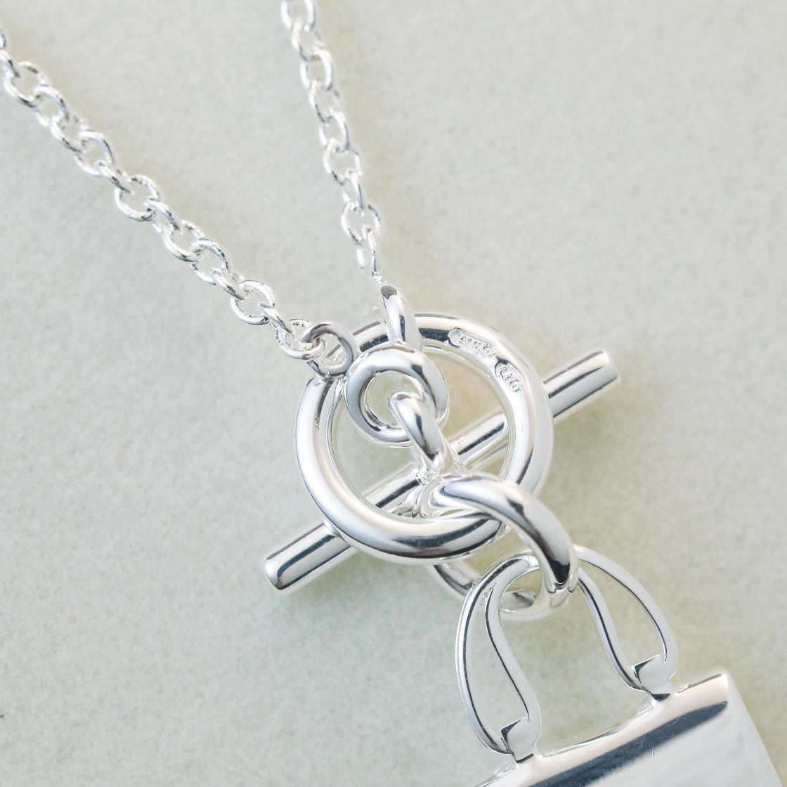 [Max Jewelry ]POP H PEDANT SILVER NECKLACE