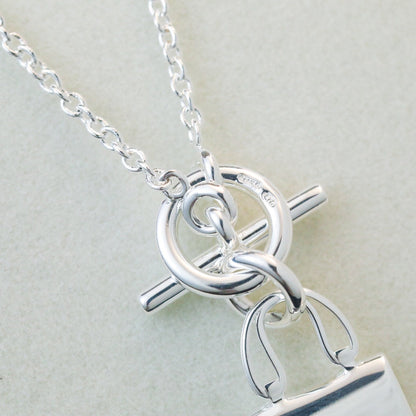 [Max Jewelry ]POP H PEDANT SILVER NECKLACE