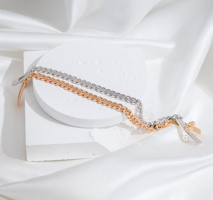 [Max Jewelry ]KELLY CHAIN SILVER DIAMOND BRACELET