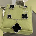 [Plus&Max]CLOVER 5 MOTIFS SIVLER ONYX BRACELET