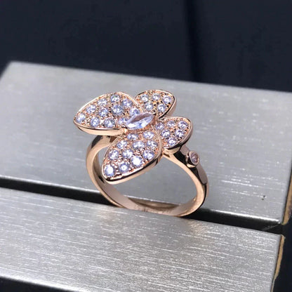 [Max Jewelry ]BUTTERFLY PINK GOLD DIAMOND RING