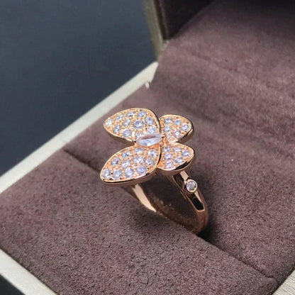 [Max Jewelry ]BUTTERFLY PINK GOLD DIAMOND RING