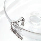 [Plus&Max]CLOVER 2 MOTIFS  DIAMOND ONYX EARRINGS SILVER