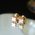 [Plus&Max]CLOVER MINI 9.5MM WHITE MOP EARRINGS