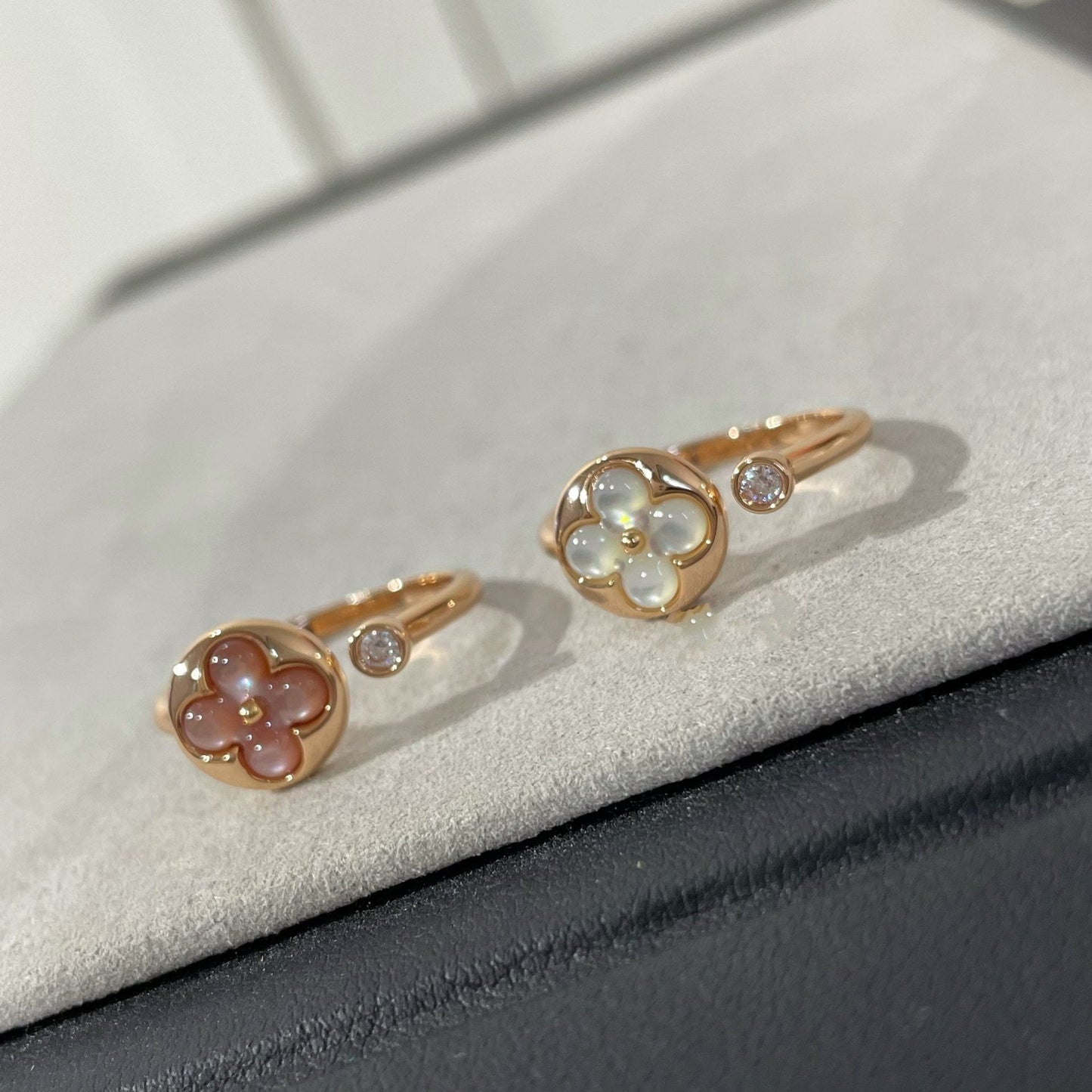 [Max Jewelry ]SUN 1 DIAMOND PINK MOP RING