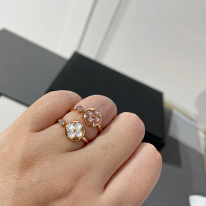 [Max Jewelry ]SUN 1 DIAMOND PINK MOP RING